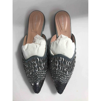 Pre-owned Alberta Ferretti Grey Glitter Sandals