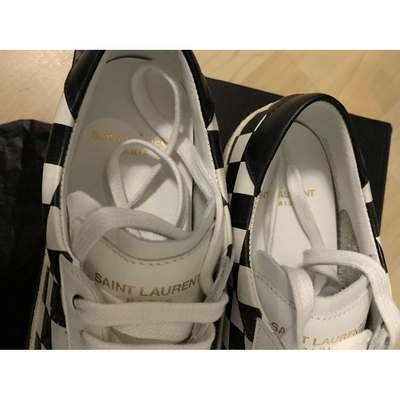 Pre-owned Saint Laurent Court White Leather Trainers