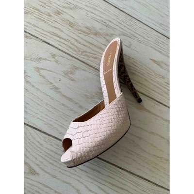 Pre-owned Fendi Pink Python Sandals