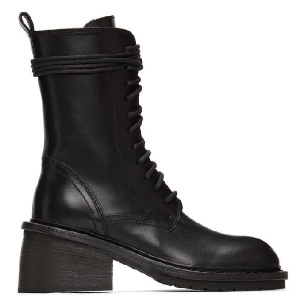 black chunky military boots