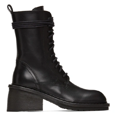 ANN DEMEULEMEESTER 黑色 CHUNKY-HEEL 军靴