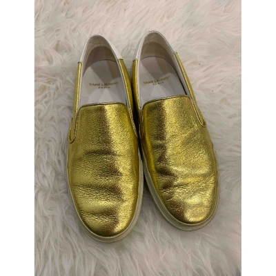 Pre-owned Saint Laurent Gold Leather Trainers