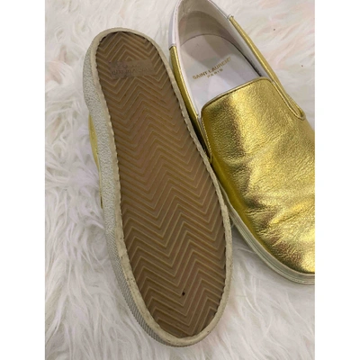 Pre-owned Saint Laurent Gold Leather Trainers