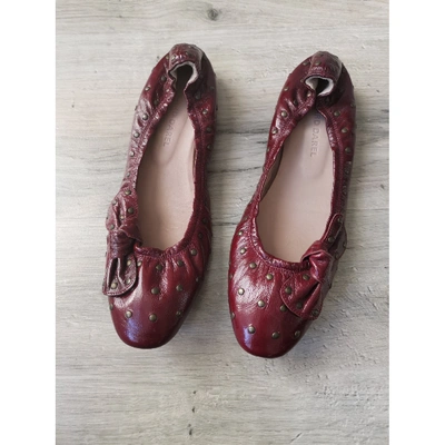 Pre-owned Gerard Darel Burgundy Patent Leather Ballet Flats