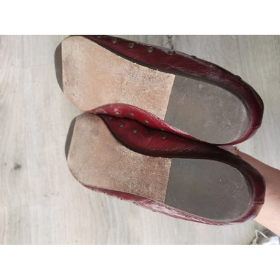 Pre-owned Gerard Darel Burgundy Patent Leather Ballet Flats