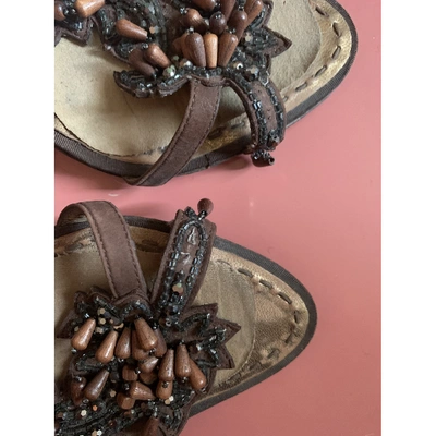 Pre-owned Alberta Ferretti Leather Sandals In Brown