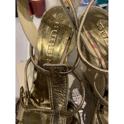 BURBERRY Pre-owned Leather Sandals In Gold