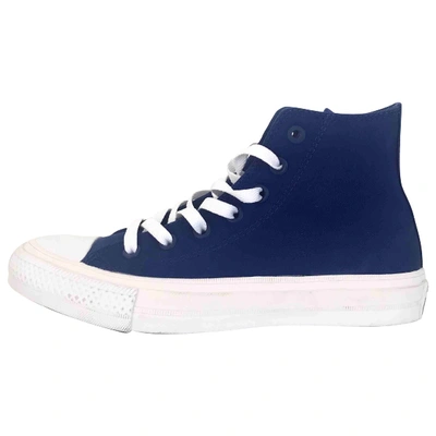 Pre-owned Converse Cloth Trainers In Blue