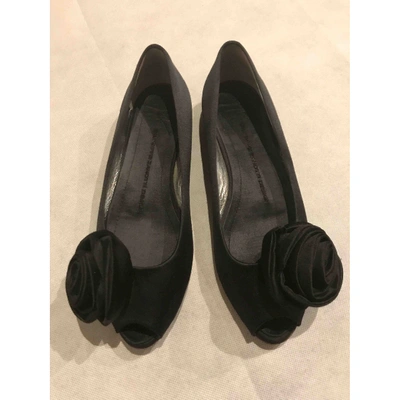 Pre-owned Giuseppe Zanotti Cloth Ballet Flats In Black