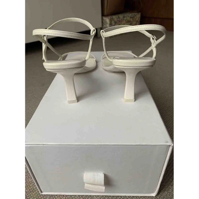 Pre-owned The Row Bare Leather Sandal In White