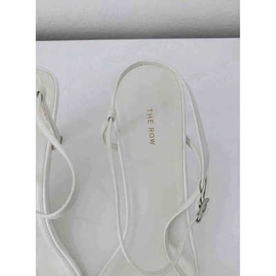 Pre-owned The Row Bare Leather Sandal In White