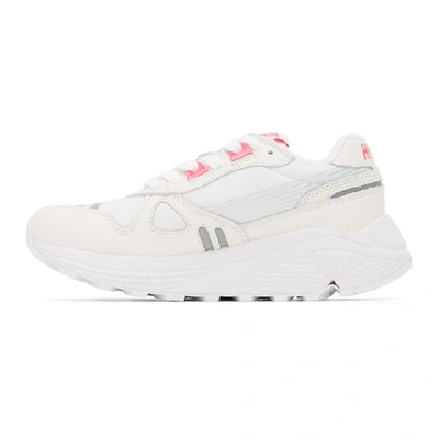 Shop Junya Watanabe White And Pink Hi-tec Edition Synthetic Leather Sneakers In 4 White Pin