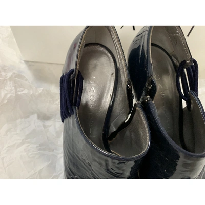 Pre-owned Casadei Patent Leather Heels In Navy