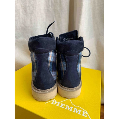Pre-owned Diemme Blue Tweed Ankle Boots