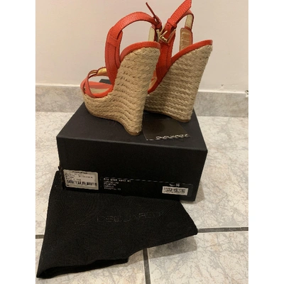 Pre-owned Dsquared2 Red Leather Espadrilles