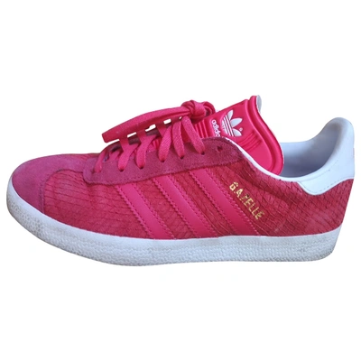 Pre-owned Adidas Originals Gazelle Leather Trainers In Red