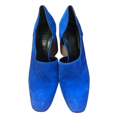 Pre-owned Loewe Blue Suede Heels