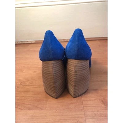 Pre-owned Loewe Blue Suede Heels