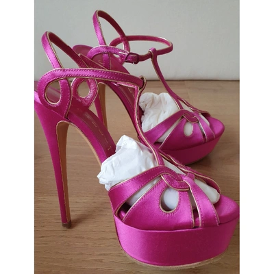 Pre-owned Casadei Cloth Sandals In Pink