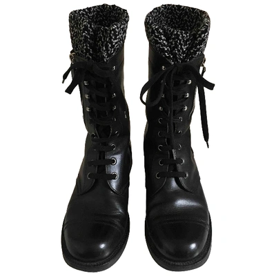 Pre-owned Chanel Black Leather Boots