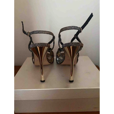 Pre-owned Ikkii Leather Sandals In Silver