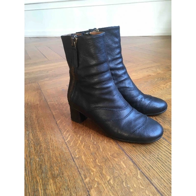 Pre-owned Chloé Lexie Black Leather Ankle Boots