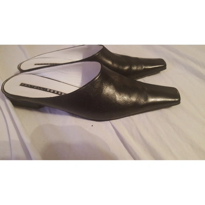 Pre-owned Fratelli Rossetti Leather Mules In Black