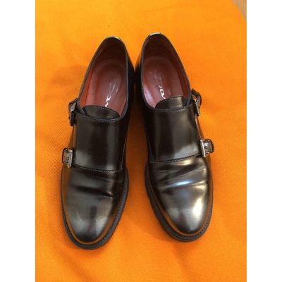 Pre-owned Santoni Leather Lace Ups In Metallic