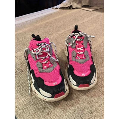 Pre-owned Balenciaga Pink Cloth Trainers