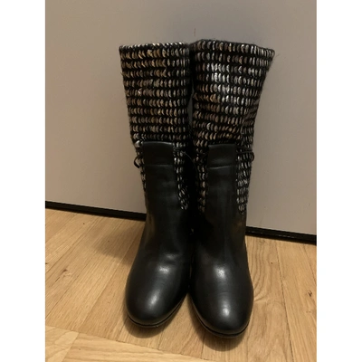 Pre-owned Fiorifrancesi Leather Ankle Boots In Black