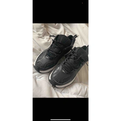Pre-owned Nike M2k Tekno Leather Trainers In Black