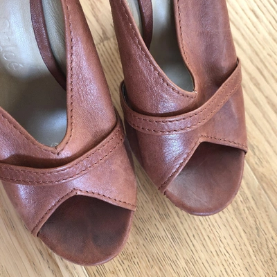 Pre-owned Chloé Leather Heels In Beige