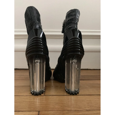Pre-owned Balmain Patent Leather Ankle Boots In Black