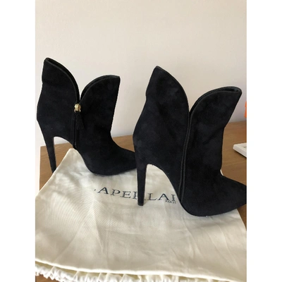 Pre-owned Aperlai Black Suede Ankle Boots