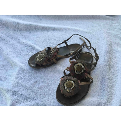 Pre-owned Sartore Beige Suede Sandals
