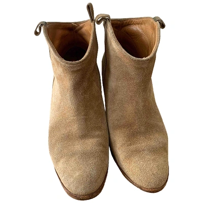 Pre-owned Isabel Marant Étoile Beige Suede Ankle Boots