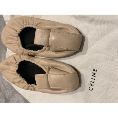 Pre-owned Celine Pink Leather Ballet Flats