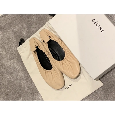 Pre-owned Celine Pink Leather Ballet Flats