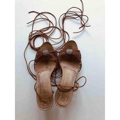 Pre-owned Pedro Garcia Leather Sandal In Beige