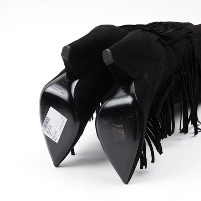 Pre-owned Saint Laurent Niki Black Suede Boots