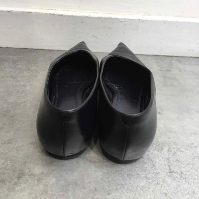 Pre-owned Celine Leather Ballet Flats In Black