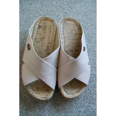 Pre-owned Pierre Cardin Beige Leather Sandals