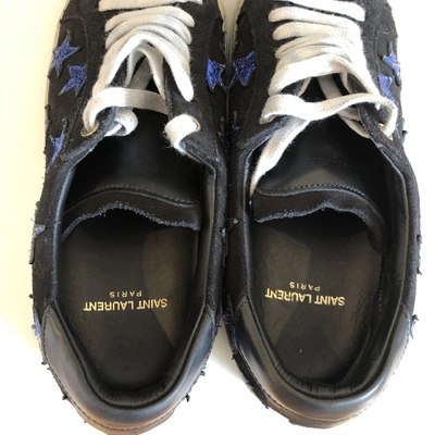 Pre-owned Saint Laurent Court Trainers In Black