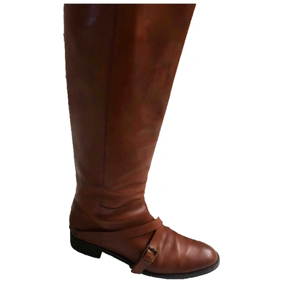 Pre-owned Fratelli Rossetti Leather Riding Boots In Camel