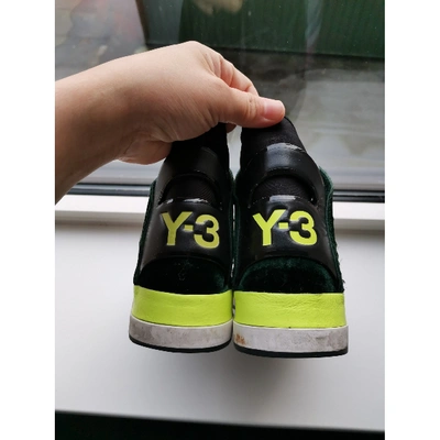 Pre-owned Y-3 Cloth Trainers In Green