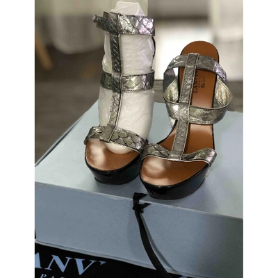 Pre-owned Lanvin Metallic Python Sandals
