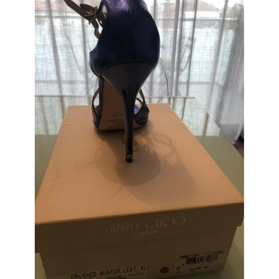 Pre-owned Jimmy Choo Lance Leather Sandal In Navy