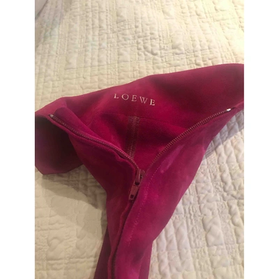 Pre-owned Loewe Riding Boots In Pink