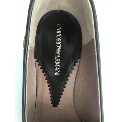 Pre-owned Emporio Armani Leather Flats In Brown