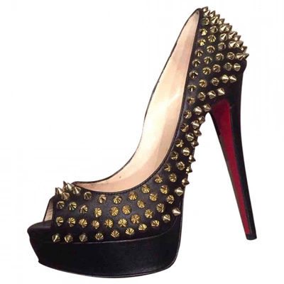 Pre-owned Christian Louboutin Very Privã© Leather Heels In Black